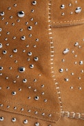 Santa Dream Studs High Boots - Women’s  suede knee-high boots with silver-tone studs and topstitching