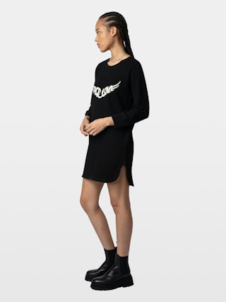 Ride Chelsea Boots - Women’s black semi-patent smooth leather Chelsea boots with wings charm.