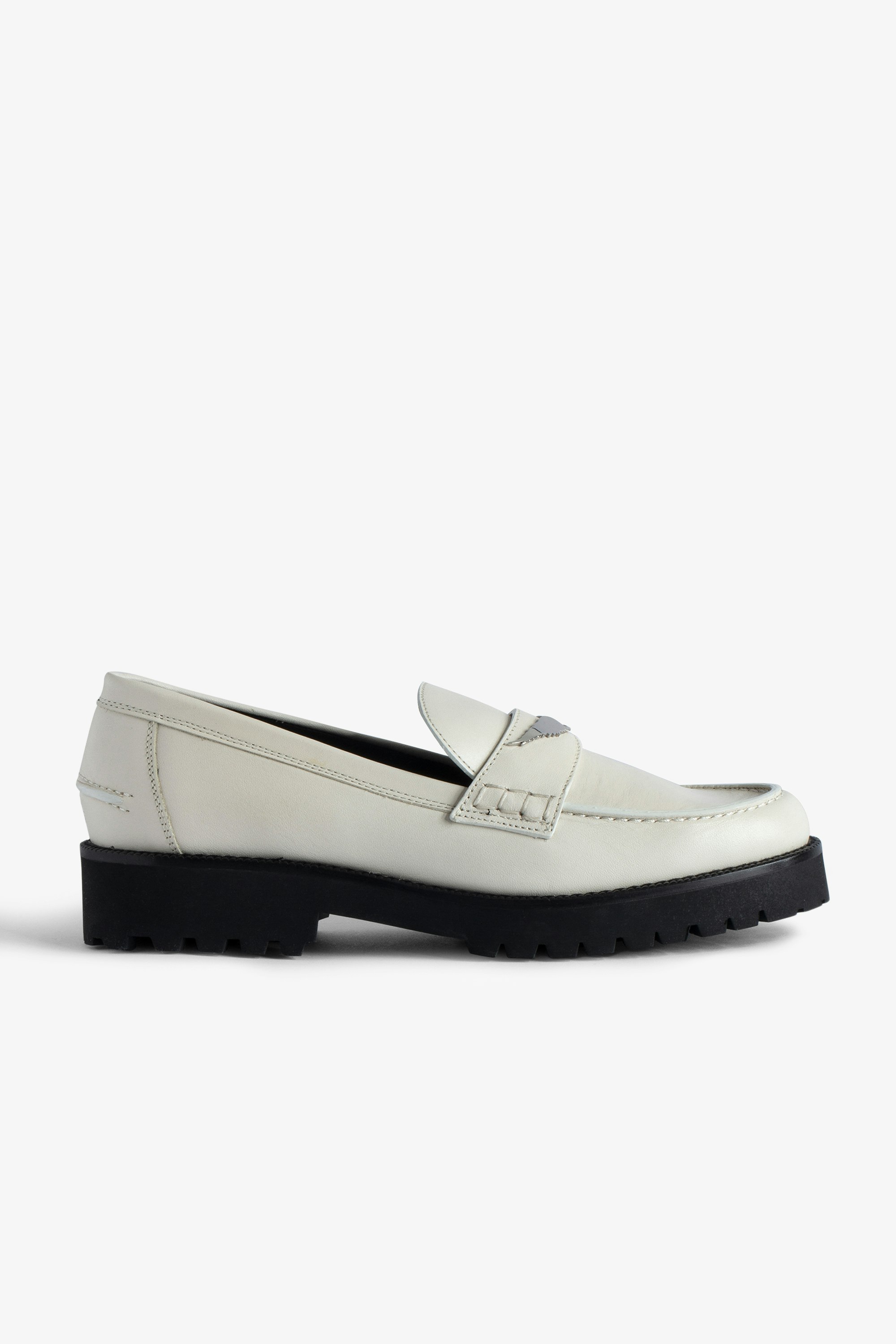 Joecassin Loafers - Women's semi-patent smooth leather loafers with wings charm.
