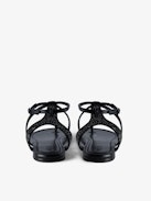 Sandalen Moonstar Veloursleder - Sandalen aus schwarzem Veloursleder mit verstellbarer Schnalle und strassverzierten Riemen.