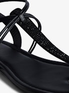 Sandalen Moonstar Veloursleder - Sandalen aus schwarzem Veloursleder mit verstellbarer Schnalle und strassverzierten Riemen.
