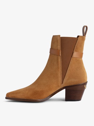 Tyler Suede Ankle Boots - Suede leather ankle boots with C buckle.
