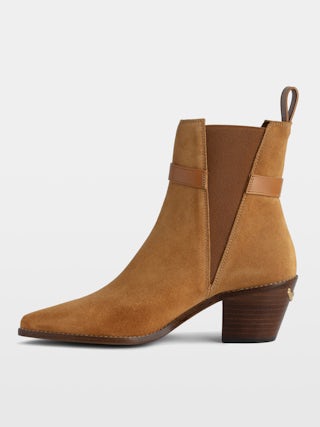 Tyler Suede Ankle Boots - Suede leather ankle boots with C buckle.