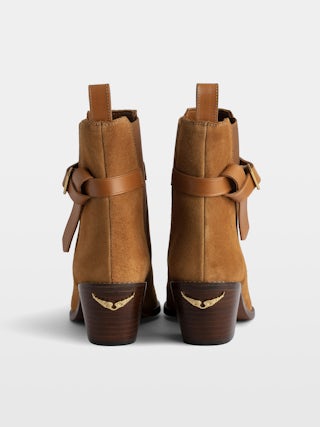 Tyler Suede Ankle Boots - Suede leather ankle boots with C buckle.