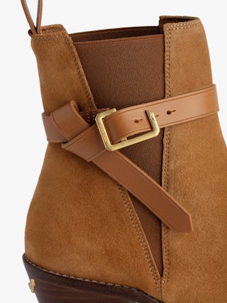 Tyler Suede Ankle Boots - Suede leather ankle boots with C buckle.