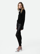 First Night Court Shoes - Silver patent leather court shoes with leather strap and metal chain.