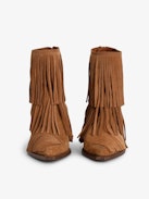 Cara Suede Ankle Boots - Fringed suede ankle boots.