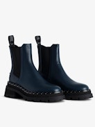 Bottines Chelsea Ride - Bottines chelsea en cuir lisse semi-brillant bleu marine signature ailes.