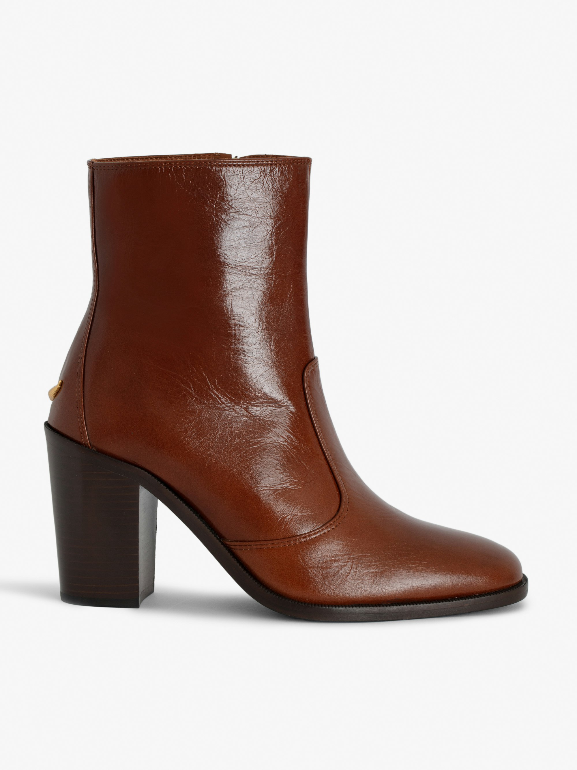 Preiser Ankle Boots - Crinkled patent-effect leather ankle boots embellished with signature wings.