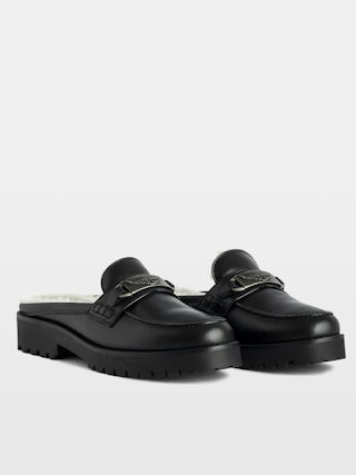 Joecassin Mules - Smooth leather lined mules adorned with a wing charm.