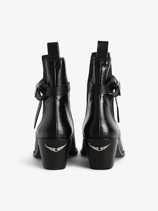 Tyler Ankle Boots - Vintage-effect leather ankle boots adorned with a signature buckle.