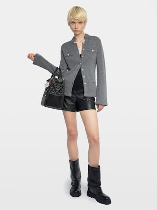 Bottes Angie Sleeve Vintage Patent - Bottes effet pantalon en cuir effet inspiré vintage.