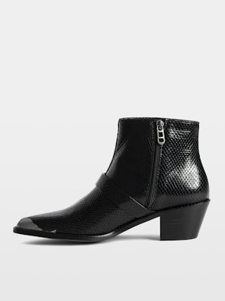Ankle boots Tylow Wild Mirror - Ankle boots in python-effect leather adorned with signature buckles and metallic wing-shaped studs.