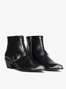 Bottines Tylow Wild Mirror - Bottines en cuir effet python ornées de boucles signées et de pointes métalliques en forme d'ailes.