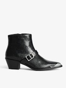 Bottines Tylow Wild Mirror - Bottines en cuir effet python ornées de boucles signées et de pointes métalliques en forme d'ailes.