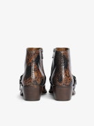 Tylow Wild Mirror Ankle Boots - Bi-colour leather ankle boots with python effect adorned with signature buckles and metallic wing-shaped studs.