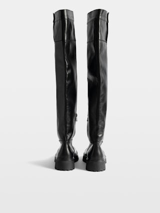Angie Over-the-knee Boots - Smooth leather waders with inside zip fastening.