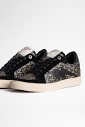 Sneaker ZV1747 Metal Monogram - Damen-Sneaker aus Glattleder und Jacquard-Canvas ZV Street