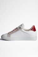ZV1747 sneakers Leather - Women's white leather trainers with lightning bolt patches