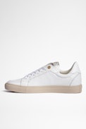 ZV1747 sneakers Leather - Women's white perforated leather trainers with lightning bolt patches