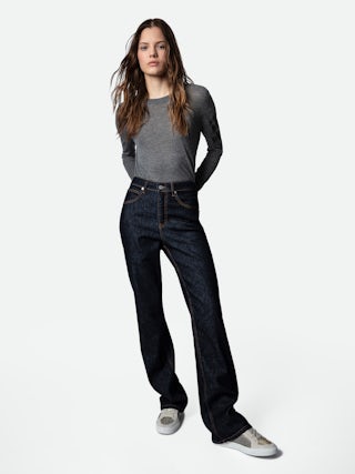 ZV1747 Low-Top Sneakers - Women's sneakers in white leather and silver glittery fabric