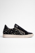 Sneaker ZV1747 gioielli Pelle - Sneaker in pelle nera con gioielli donna