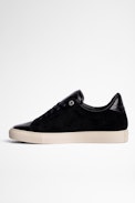 Sneaker ZV1747 gioielli Pelle - Sneaker in pelle nera con gioielli donna