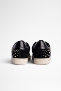 Sneaker ZV1747 gioielli Pelle - Sneaker in pelle nera con gioielli donna