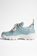Blaze Sneakers Leather - Women's sky blue leather sneakers with thick white soles