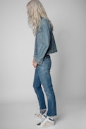 Sneakers Montantes Cuir ZV1747 High Flash - Sneakers montantes en cuir blanc et bleu Zadig&Voltaire Femme.