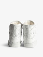 ZV1747 High Flash High-Top Trainers - Women's high-top trainers in smooth white leather with perforated stars.