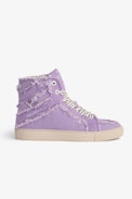 Deportivas de caña alta ZV1747 High Flash - Deportivas de caña alta violetas de lona de algodón para mujer