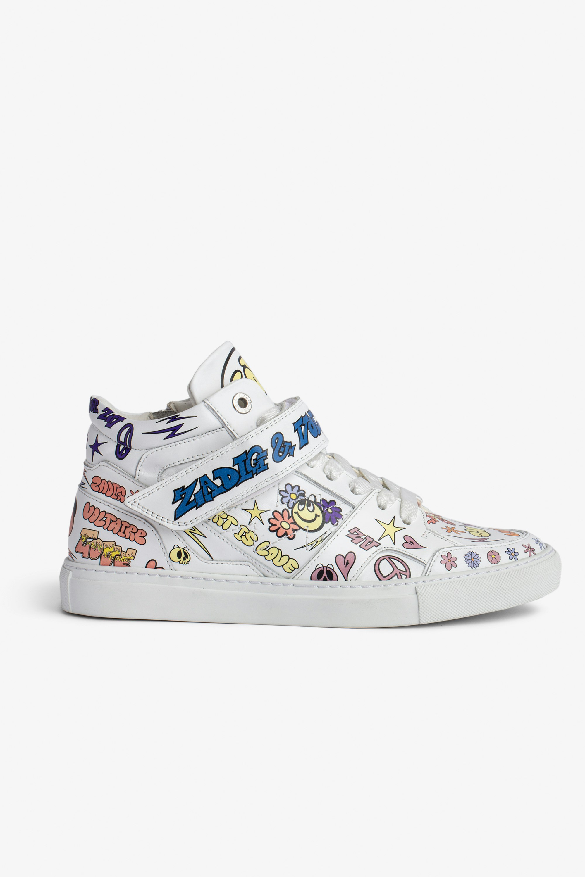 ZV1747 Mid Flash trainers Women's mid-top trainers in white leather and featuring Core Cho motifs
