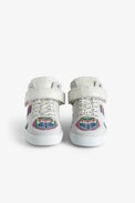 ZV1747 Mid Flash trainers - ZV women's mid-top white trainers with multicolour beaded overlays