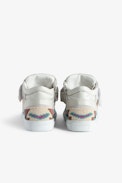 ZV1747 Mid Flash trainers - ZV women's mid-top white trainers with multicolour beaded overlays