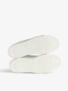 ZV1747 High Flash High-Top Platform Sneakers - Women’s high top white leather sneakers with lightning bolt panels and chunky soles.