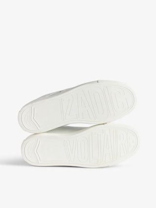 ZV1747 La Flash Low-Top Infinity Patent Trainers - Low-top trainers in smooth leather with silver lightning panels and glittery reinforcements.