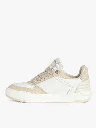 Low-Top Wings Trainers - Low-top trainers in smooth white leather, with off-white vintage leather inserts and off-white embossed snake-effect leather, signature wings. These trainers are made with materials that have a reduced environmental impact.