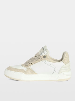 Low-Top Wings Trainers - Low-top trainers in smooth white leather, with off-white vintage leather inserts and off-white embossed snake-effect leather, signature wings. These trainers are made with materials that have a reduced environmental impact.