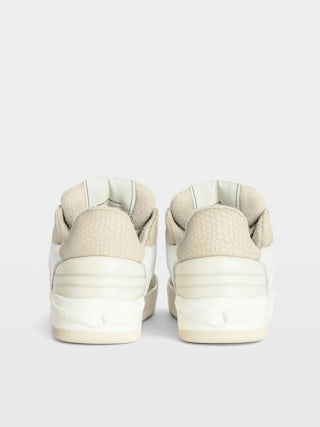 Low-Top Wings Trainers - Low-top trainers in smooth white leather, with off-white vintage leather inserts and off-white embossed snake-effect leather, signature wings. These trainers are made with materials that have a reduced environmental impact.
