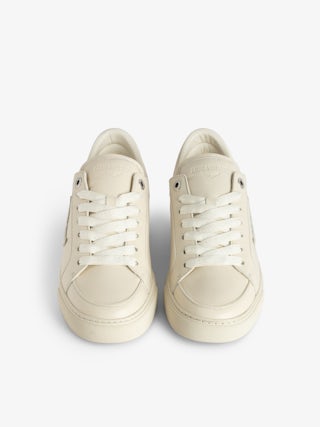 Low-Top Fly On Sneakers - Vintage-effect leather low-top sneakers with embossed wings.