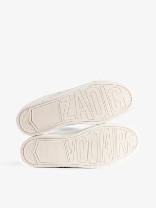 Low-Top Fly On Sneakers - Vintage-effect leather low-top sneakers with embossed wings.