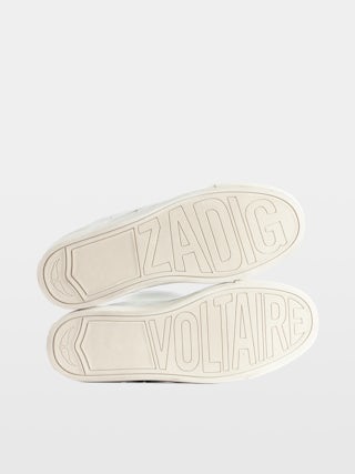 Low-Top Fly On Trainers - Vintage-effect leather low-top sneakers with embossed wings.