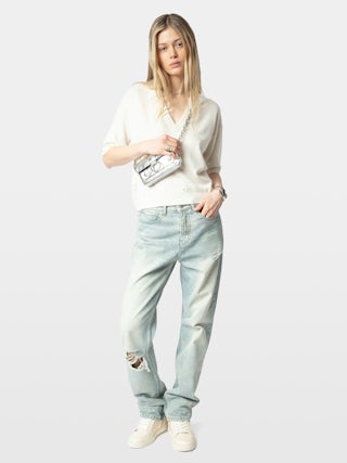 Low-Top Fly On Trainers - Vintage-effect leather low-top sneakers with embossed wings.