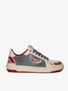 Trainers Basses Fly Wings Used - Low-top trainers in a mix of leather and fabric with a worn effect, adorned with embossed wings.