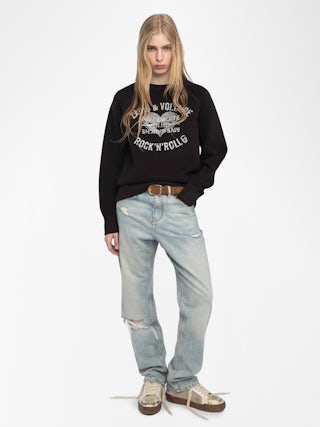 Basses Fly Wings Cracked Sneakers - Low-top sneakers in a mix of worn and cracked leather with embossed wings.