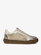 Basses Fly Wings Cracked Sneakers - Low-top sneakers in a mix of worn and cracked leather with embossed wings.