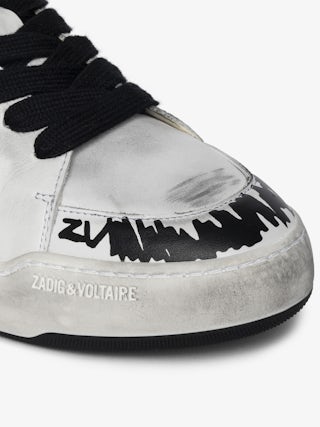 Basses Fly Wings Sneakers - Low-top sneakers in worn-effect leather with embossed wings.