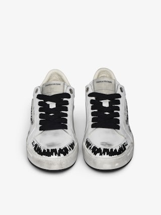 Basses Fly Wings Sneakers - Low-top sneakers in worn-effect leather with embossed wings.