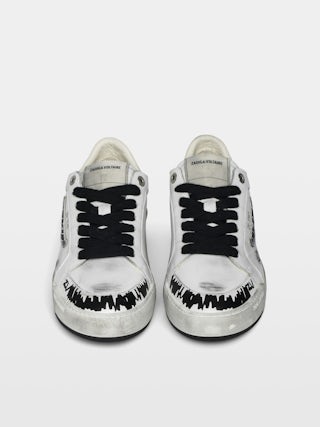 Sneakers Basses Fly Wings - Niedrige Sneakers aus Leder mit Used-Effekt und geprägten Flügeln.